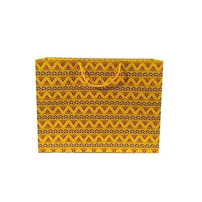 Flute Presents Beautiful Yellow Designer Gift Paper Bag, Size 17 inch (H) x 13 inch (W) x 5 inch (Side), Pack of 10