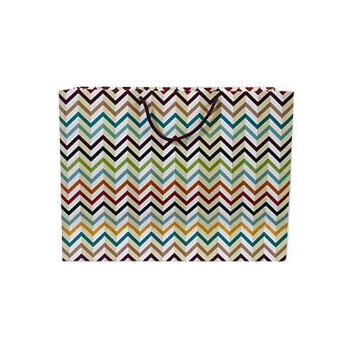 Flute Presents Zigzag Printed Designer Eco Friendly Gift Paper Bag, Size 17 inch (H) x 13 inch (W) x 5 inch (Side), Pack of 10