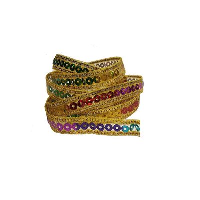 Utkarsh WG0001-011 Multicolor Sitara Zari & Gota Patti with Sparkling Design Embroidery Lace Border for Dress/Sarees/Lehangas/Blouses, Suits (2.5 cm Width & 9 Mtr Long) Lace Reel