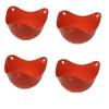 Shuban Silicone Egg Poached Cup BPA Free Microwave Safe Nonstick Egg Boiling Mould Perfect Poacher Easy to Use & Clean Molds Dishwasher Safe (4 Pack Egg Mould-Red) view 1
