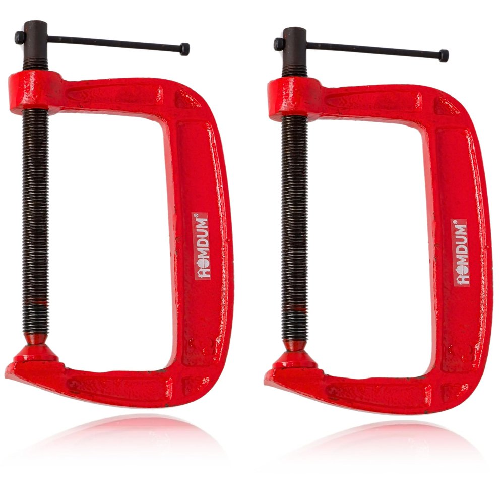 Homdum Heavy Duty G Clamp | C Type Clamping Tool | Pack of 2 Pieces (6 inch) Yellow