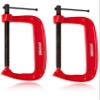 Homdum Heavy Duty G Clamp | C Type Clamping Tool | Pack of 2 Pieces (6 inch) Yellow view 1