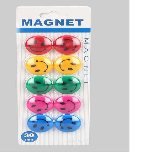Qatalitic Round Cartoon Emoji Smile Smiley Face Fridge Magnets Refrigerator Magnetic Sticker Toys 3cm Diameter 10Pcs, 10 Piece