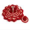 Hardik Creation Wool & Wool Blend Laddu Gopal Handmade Designer Poshak Set with Hat (Red & White) Size (6) view 1