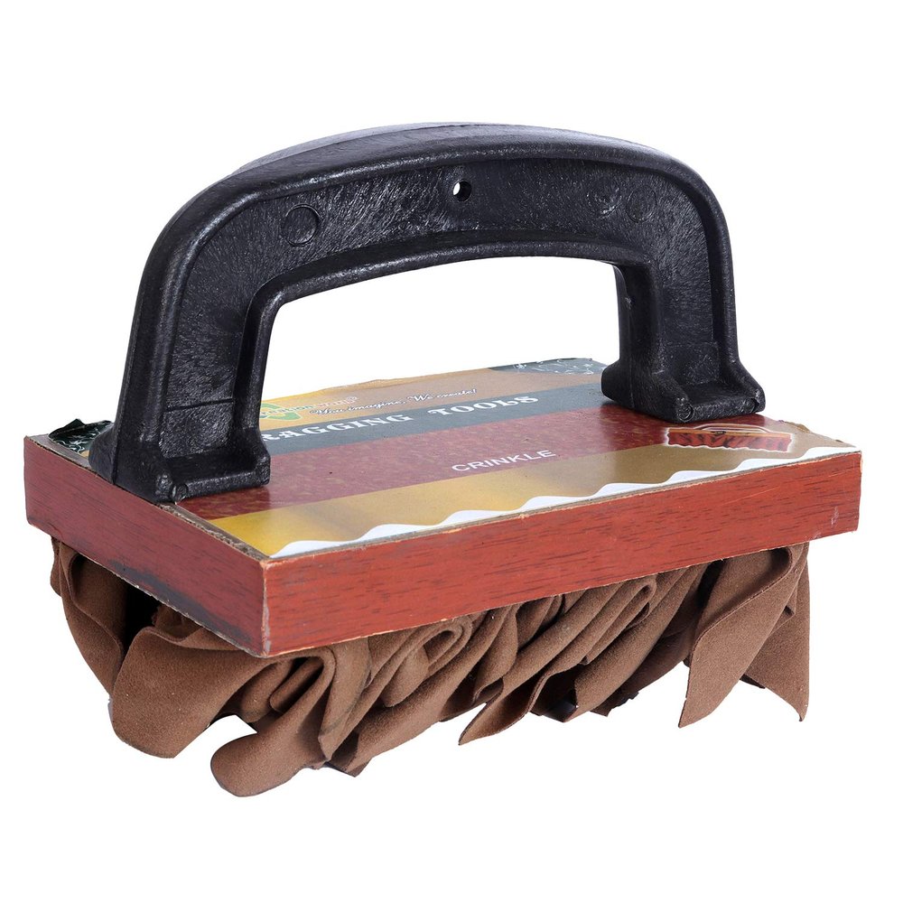 JAI BRUSH INDUSTRIES Ragging Wall Paint Roller Crinkle Tools [Brown]