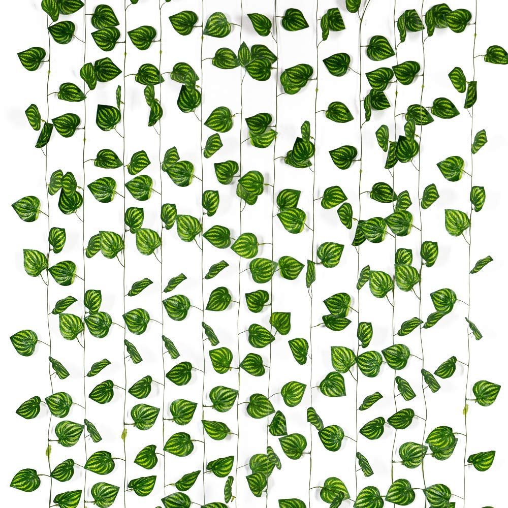 EASY-MART Artificial Hanging Vine Creeper Plants (Green, 6 Pieces)