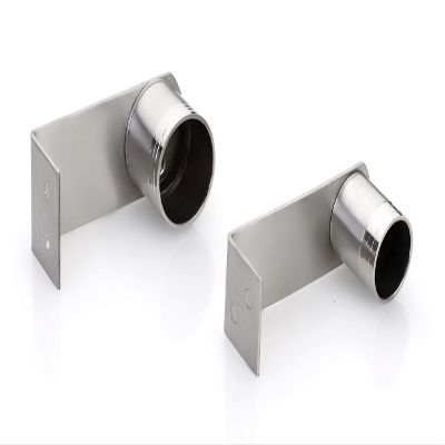 Nixnine Stainless Steel Curtain Support for Curtain Rod, Ceiling & Wall Mount, Heavy Long Band, Silver, Pack of 6 (Pair 3) (25mm)