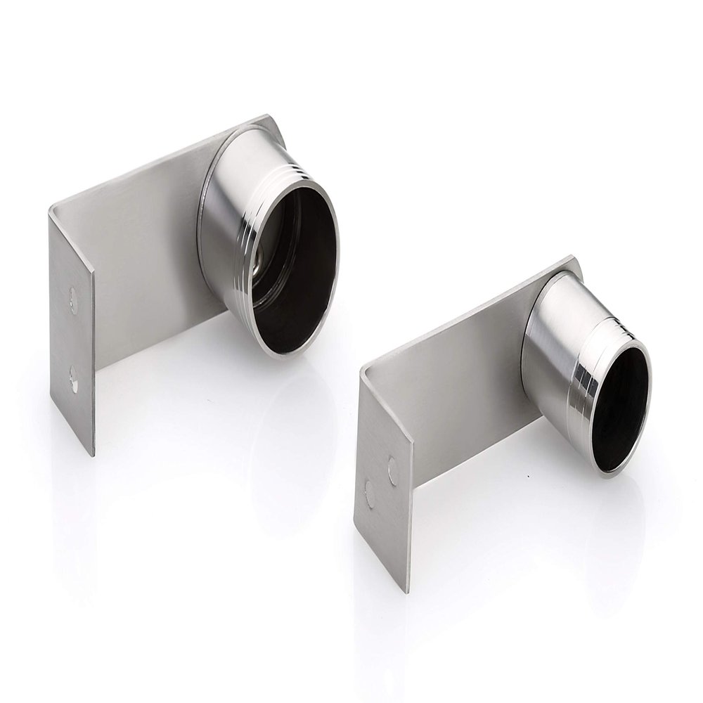 Nixnine Stainless Steel Curtain Support for Curtain Rod, Ceiling & Wall Mount, Heavy Long Band, Silver, Pack of 6 (Pair 3) (25mm)