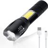 Care 4 Aluminum Alloy Mini Pocket Flashlight Rechargeable tourch Zoom LED Small Waterproof Searchlight Multi-Function (Multicolor) view 1