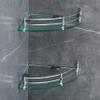 FORTUNE Glass Corner Shelf/Bathroom Shelf/Multipurpose Shelf/Living Room Corner Shelf/Wall Mount Bathroom Shelves (Transparent) (9 x 9 Inch) - (Pack of 2) view 1