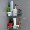 FORTUNE Glass Corner Shelf/Bathroom Shelf/Multipurpose Shelf/Living Room Corner Shelf/Wall Mount Bathroom Shelves (Transparent) (9 x 9 Inch) - (Pack of 2) view 3