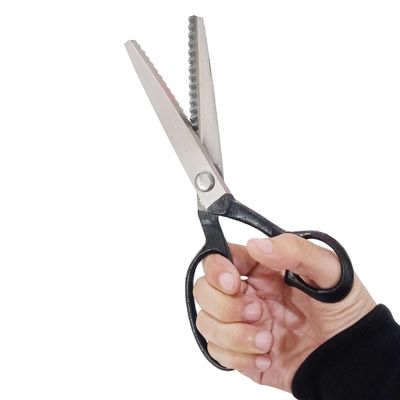 Jioo Organics Stainless Steel Handled Sewing Craft Cut Triangle Edge Pinking Shears 9" Inchi Zig-ZAG Scissors Color May vary Red or Black