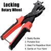 SUPER MARCHE Heavy Duty Revolving Punch Plier Kit with Multicolor Brass Pads | 3 Round, 2 Flat, 1 Oval Punch | for Leather, Belt, Fabric, Craft & DIY Hole Making Tool view 2