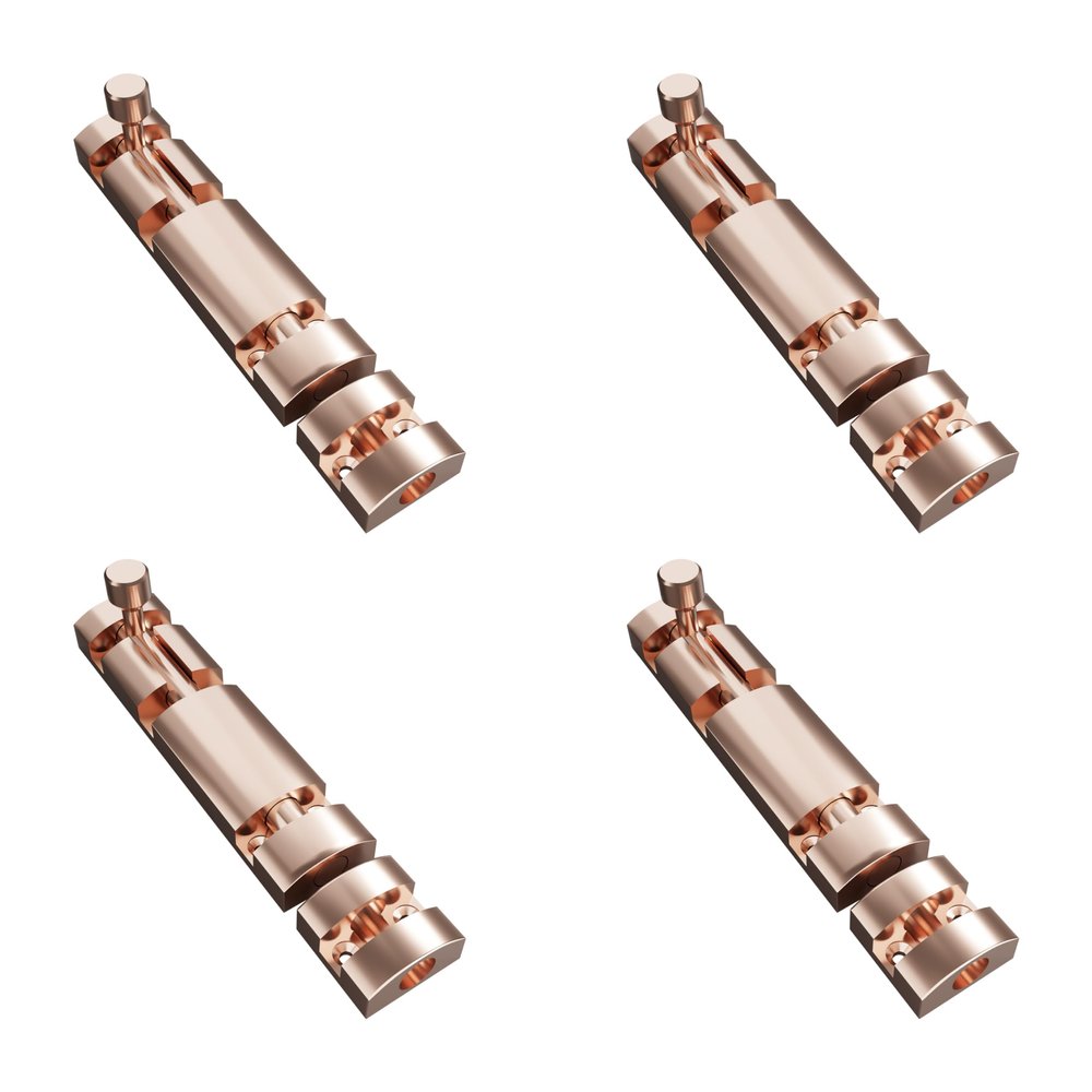 Atlantic 4 Inch Zaylo Tower Bolt for Doors & Windows | Rose Gold Finish Aluminium Kundi/Chitakni Door Latch for Main Door, Bathroom & Bedroom | Heavy Duty Tower Bolt (Pack of 4)