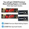 OutonTrip Pack of 2 Raw Premium Black Rolling Papers with 2 OCB filter tip/roach books| Set of 4 view 2