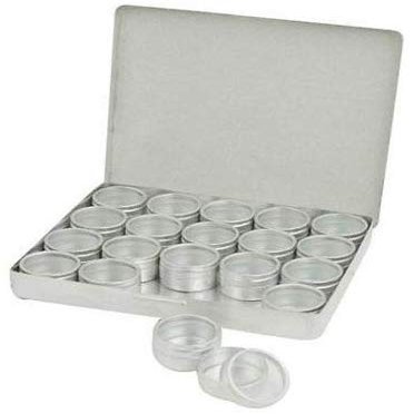 ATOZSHOP11 Individual Tins with Clear Top Aluminium Rectangular Storage Box with Outils (Silver, 20-Pieces, 32 mm)
