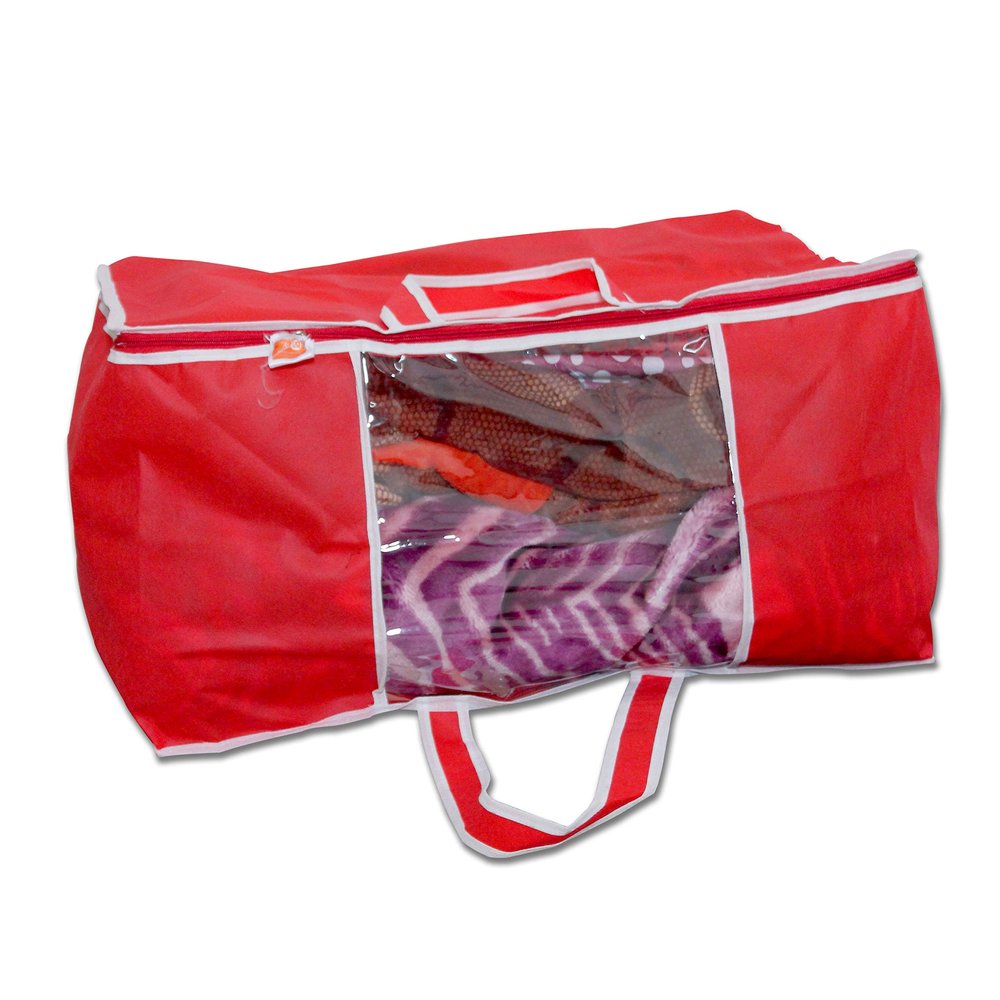 KANUSHI Blanket Cover Bag/Blanket Bags/Blanket Covers/Blanket Storage/Blanket Carry Bag/Blanket Carrying Covers with Handles (Red) (Extra Large)