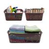 SIMPARTE Turkish Basket Small and Medium Plastic Organizer Durable with Handles for Kitchen, Wardrobe, Bathroom  Multipurpose for Clothes, Books, Toys (Set of 3, Brown) view 2