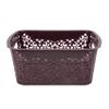 SIMPARTE Turkish Basket Small and Medium Plastic Organizer Durable with Handles for Kitchen, Wardrobe, Bathroom  Multipurpose for Clothes, Books, Toys (Set of 3, Brown) view 3