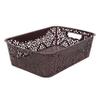 SIMPARTE Turkish Basket Small and Medium Plastic Organizer Durable with Handles for Kitchen, Wardrobe, Bathroom  Multipurpose for Clothes, Books, Toys (Set of 3, Brown) view 4