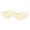SIMPARTE Turkish Basket Medium Plastic Organizer Durable with Handles for Closet, Bathroom, Kitchen  Multipurpose Storage for Toys, Pantry Items, Clothes (Set of 2, Cream) view 1