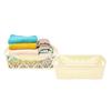 SIMPARTE Turkish Basket Medium Plastic Organizer Durable with Handles for Closet, Bathroom, Kitchen  Multipurpose Storage for Toys, Pantry Items, Clothes (Set of 2, Cream) view 2