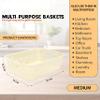 SIMPARTE Turkish Basket Medium Plastic Organizer Durable with Handles for Closet, Bathroom, Kitchen  Multipurpose Storage for Toys, Pantry Items, Clothes (Set of 2, Cream) view 4
