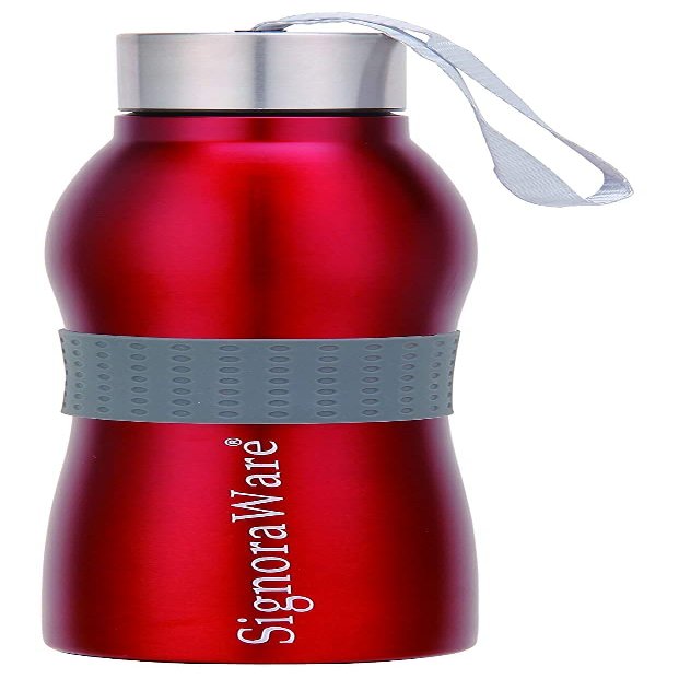 SignoraWare Mobilio Stainless Steel Bottle | Airtight & Leakproof | Fridger Safe | Perfectly Fits into backpacks and office bags | Ideal for School, Office, Gym, Yoga & Travelling (1 Ltr | Red)