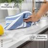 Encasa XO Kitchen Cloth for Cooking | Cotton Hand Towel for Drying Dishes | 70x45 cm Tea Towels | Highly Absorbent for Cleaning & Quick Drying of Plates | Franca Blue Stripes (Set of 4 Pieces) view 2