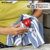 Encasa XO Kitchen Cloth for Cooking | Cotton Hand Towel for Drying Dishes | 70x45 cm Tea Towels | Highly Absorbent for Cleaning & Quick Drying of Plates | Franca Blue Stripes (Set of 4 Pieces) view 3
