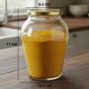 ginoya brothers Large Capacity 1000 Clear Glass Storage Jar with Leakproof Golden Screw Lid Wide Mouth Durable Kitchen Container Dry Fruits, Grains, Snacks & Spices view 2