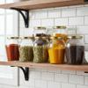 ginoya brothers Large Capacity 1000 Clear Glass Storage Jar with Leakproof Golden Screw Lid Wide Mouth Durable Kitchen Container Dry Fruits, Grains, Snacks & Spices view 4