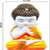 GW Creations Handcrafted Meditating Little Baby Monk Decorative Showpiece Decorative Showpiece - 20 cm (Polyresin, White, Orange) view 3