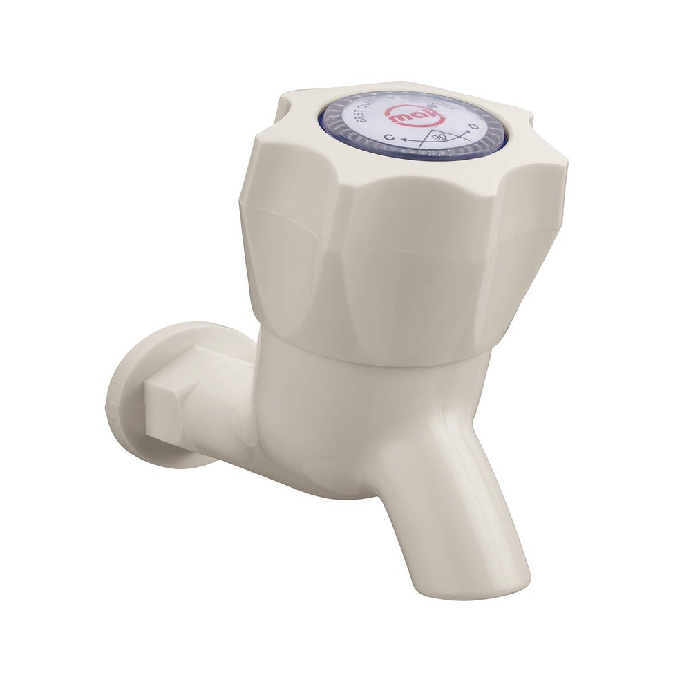 Nixnine Mak ABS Plastic Water Tap for Kitchen, Bathroom Wash Basins, Pack of 6, (Ivory)