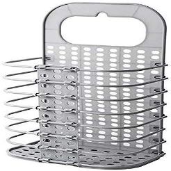 VENJA (LABEL) Multifunctional Fordable Dirty Hamper Basket Toiletry Organization, Washing Bin for Bathroom Bedroom Dirty Clothes Bathroom Hanging Mesh Laundry