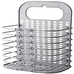 VENJA (LABEL) Multifunctional Fordable Dirty Hamper Basket Toiletry Organization, Washing Bin for Bathroom Bedroom Dirty Clothes Bathroom Hanging Mesh Laundry