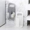 VENJA (LABEL) Multifunctional Fordable Dirty Hamper Basket Toiletry Organization, Washing Bin for Bathroom Bedroom Dirty Clothes Bathroom Hanging Mesh Laundry view 2