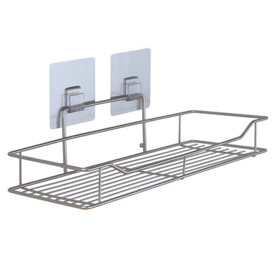Killerzone Stainless Steel Multi Purpose Bathroom Shelf/Rack with Magic Sticker (Silver)