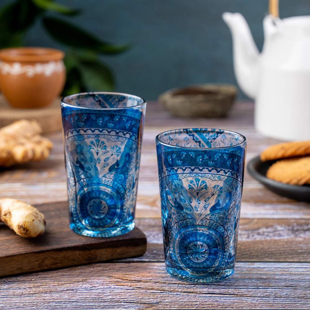 KOLOROBIA Pristine Turkish Chai Glass/Tea Glass, Flame Proof, Microwave & Dishwasher Safe | for Daily Use & Gifting, 200 ML (Set of 2)