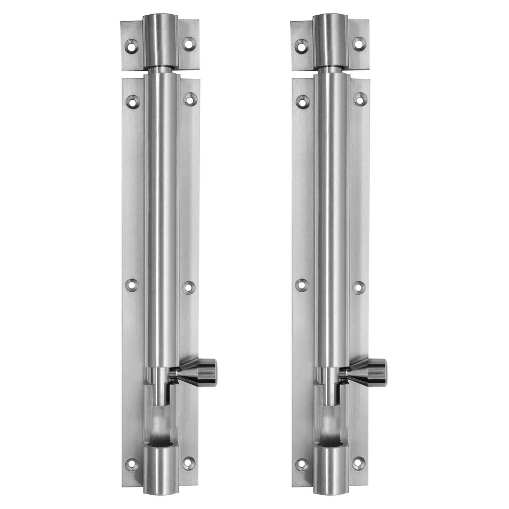 Atlantic Aluminium Plain Tower Bolt 8 inch, S.S. Finish, Pack of 2 Piece