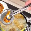 Food Tong Stainless Steel Strainer Kitchen Filter Mesh Spoon Fried Food Oil Strainer Clip Filter Spoon 28 * 10cm-Silver view 2