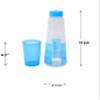 Nayasa Plastic PET Water Bottle With Glass 1000ml (BLUE, 4PC) view 2