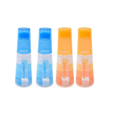 Nayasa Bottle with Glass Fridge/Office/School Water Bottle (Set of 4) (Orange & Blue)