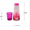 Nayasa Plastic PET Water Bottle With Glass 1000ml (MULTICOLOUR, 4PC) view 2