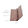 Atlantic Door Butt Hinges 5 Inch x 14 Gauge/2 MM Thickness, Premium Stainless Steel Welded Head, Rose Gold Finish, Pack of 3 Pcs view 4