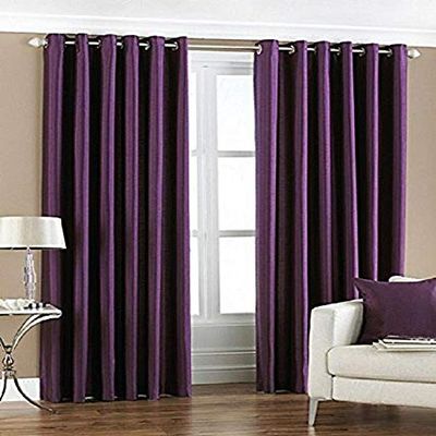 Home Ready Polyresin Grommet, Rod Pocket Door Curtain, 5 Feet, Wine, Pack of 2