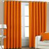 Home Ready Polyresin Grommet, Rod Pocket Door Curtain, 5 Feet, Orange, Pack of 2 view 1