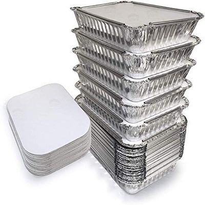 KRUM Food Storage Disposable Aluminium Foil Containers with Lid (100, 250 ml)