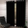 Home Ready Polyresin Grommet & Rod Pocket Eyelet Curtain For Long Door, 5 Feet, Black, Pack of 2 view 1