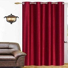 Home Ready Polyresin Grommet, Rod Pocket Door Curtain, 10 Feet, Maroon, Pack of 1